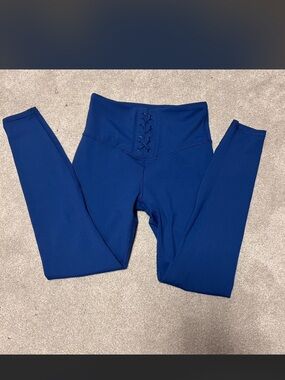 JoyLab Kids Lace-Up High-Waist Leggings in Royal Blue